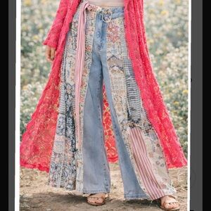 🆕 POL Be Legendary Patchwork Wide Leg Relaxed Fit Jeans NWOT